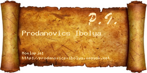 Prodanovics Ibolya névjegykártya